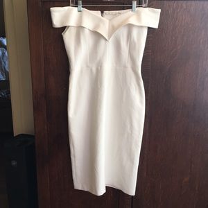White Alice + Olivia off the shoulder dress